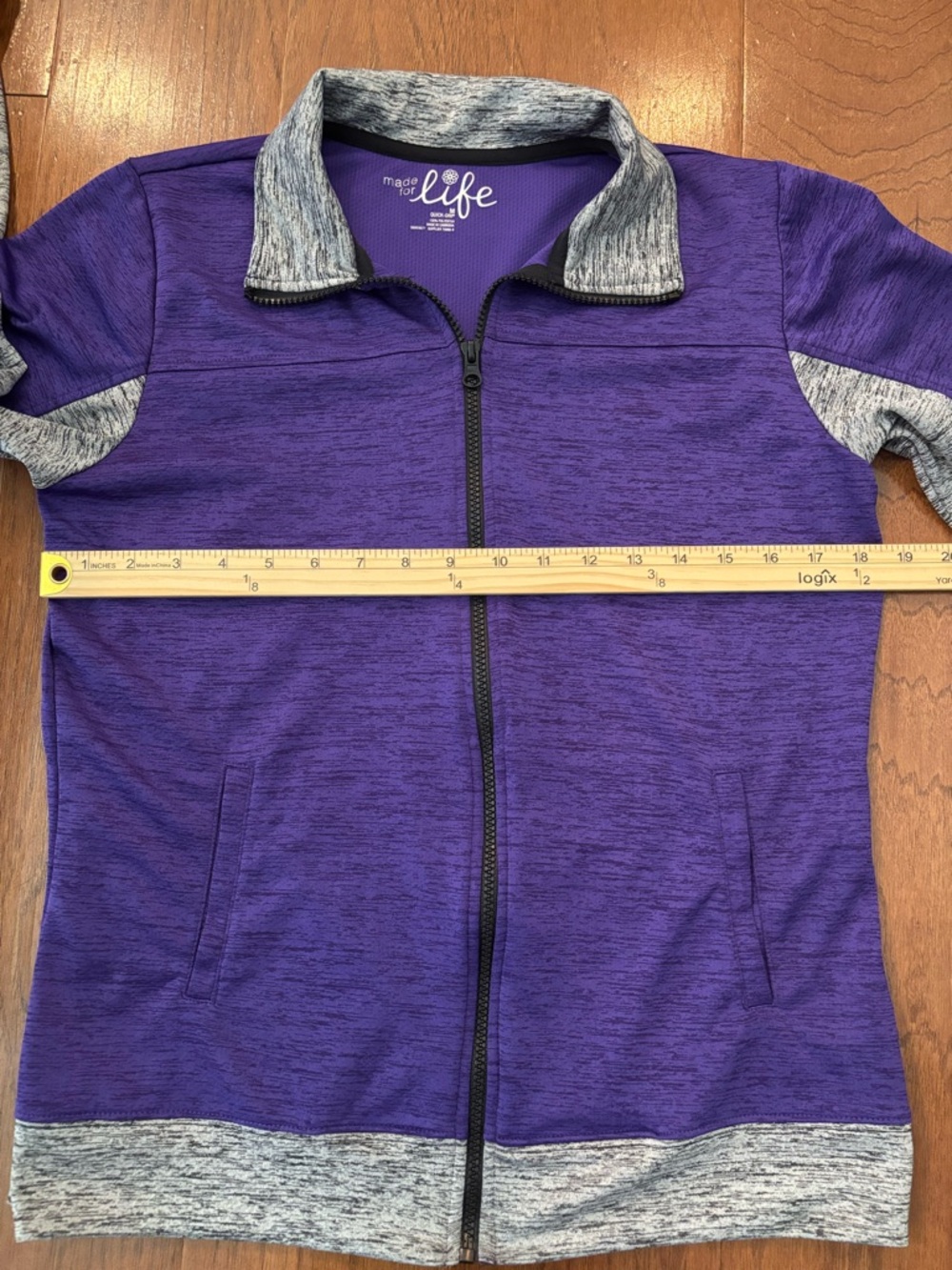 Made For Life Purple Quick-Dri Zip Up Athletic Jacket Women’s Medium Activewear - Picture 12 of 14